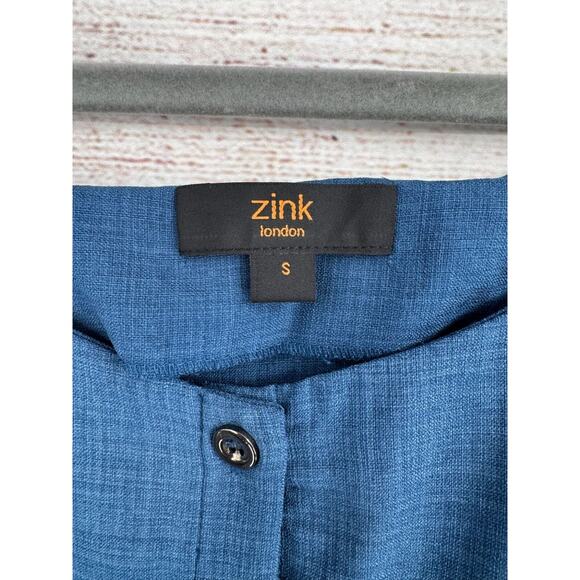 Zink London Button Down Tank Dress Women's Size Small Blue - Picture 7 of 11